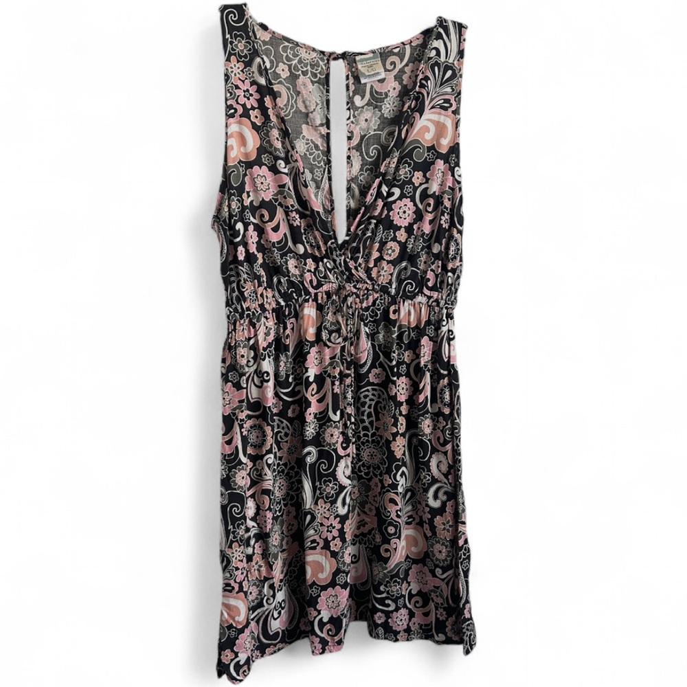 Y2K INKED & FADED Babydoll Dark Floral Dress Whimsigoth Indie Fairy Grunge Sz L